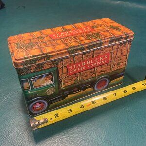 Vintage Starbucks Coffee Company Truck Tin Silver Crane Designs Harvest England